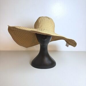 NWT J. Callanan Tan Wide Brim Sun Hat UPF 50+ Packable One Size New